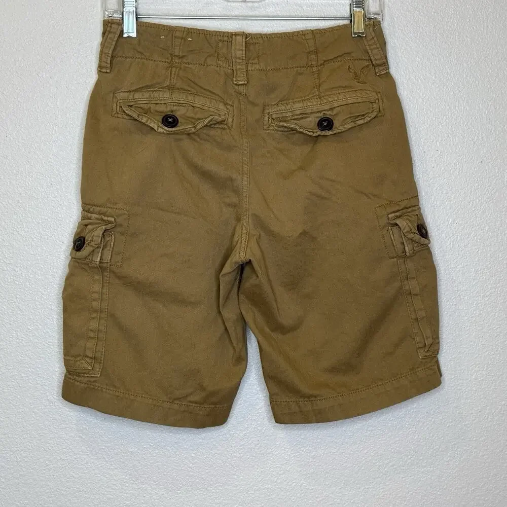 American Eagle‎ Classic Cargo Shorts Mens Size 26 Dark Khaki Brown 100% Cotton